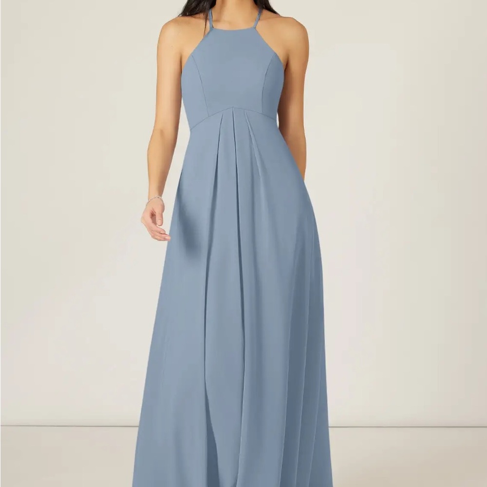 Azazie Twilight Blue Halter Maxi Dress